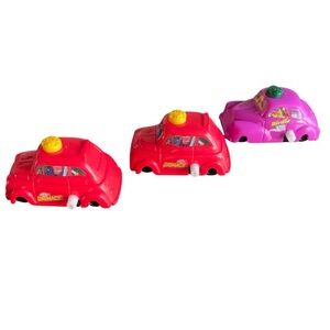 Vintage 1996 Drive Thru Grimace and Birdie McDonald’s Toy Red Wind Up Cars